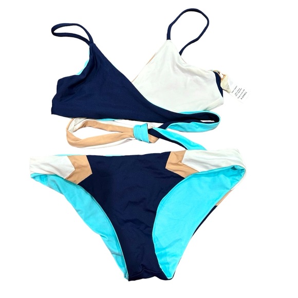 L*space By Monica Wise Reversible Wrap Bikini Colorblock